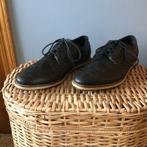 H&M Derby Black Wingtip Faux Leather Shoes